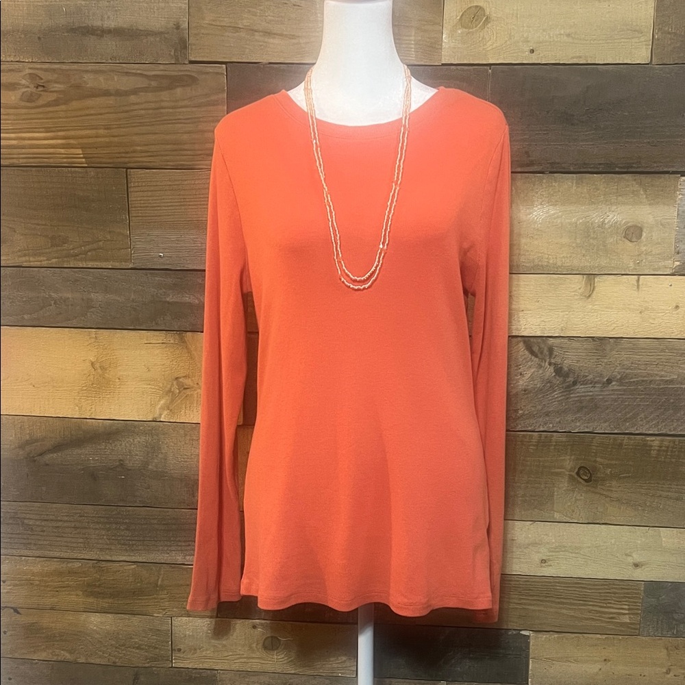 Time and Tru Women's Orange Long Sleeve Top